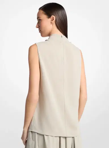 Michael Kors Collection Draped Wool Crepe Sleeveless Blouse | Thumbnail 6 Michael Kors Collection Draped Wool Crepe Sleeveless Blouse | Thumbnail 6