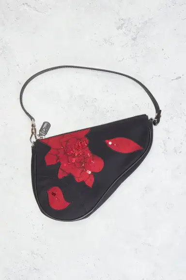 Dior Satin Embroidered Limited Edition Mini Saddle Bag | Thumbnail 4 Dior Satin Embroidered Limited Edition Mini Saddle Bag | Thumbnail 4