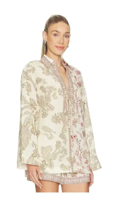 Hemant & Nandita Drop Shoulder Collared Tunic | Thumbnail 2 Hemant & Nandita Drop Shoulder Collared Tunic | Thumbnail 2