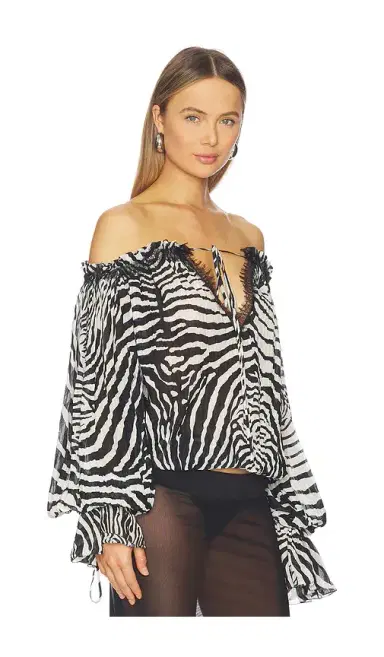 Blumarine Print Chiffon Top | Thumbnail 2 Blumarine Print Chiffon Top | Thumbnail 2