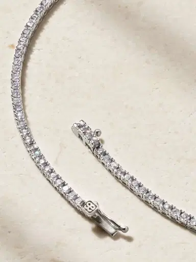 Sydney Evan 14-karat White Gold Diamond Tennis Necklace | Thumbnail 4 Sydney Evan 14-karat White Gold Diamond Tennis Necklace | Thumbnail 4