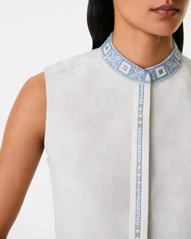 Emporio Sirenuse Andorra Top with Meridiana Embroidery | Thumbnail 2 Emporio Sirenuse Andorra Top with Meridiana Embroidery | Thumbnail 2
