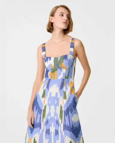 Emporio Sirenuse Azzurra Dress in Watercolor Ikat | Thumbnail 12 Emporio Sirenuse Azzurra Dress in Watercolor Ikat | Thumbnail 12