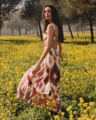 Emporio Sirenuse Azzurra Dress in Watercolor Ikat | Thumbnail 7 Emporio Sirenuse Azzurra Dress in Watercolor Ikat | Thumbnail 7