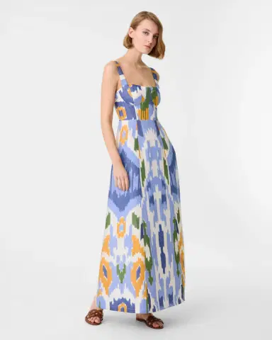 Emporio Sirenuse Azzurra Dress in Watercolor Ikat | Thumbnail 10 Emporio Sirenuse Azzurra Dress in Watercolor Ikat | Thumbnail 10