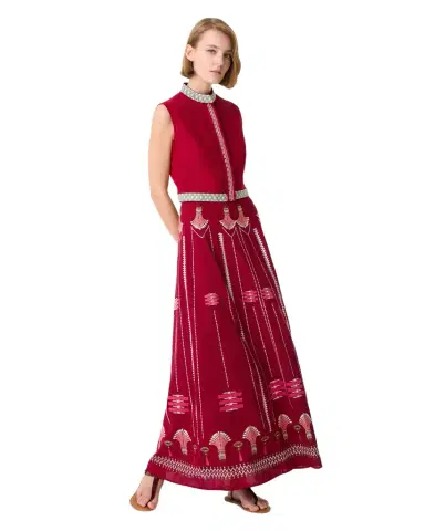 Emporio Sirenuse Camille Skirt with Ballerina Embroidery | Thumbnail 1 Emporio Sirenuse Camille Skirt with Ballerina Embroidery | Thumbnail 1