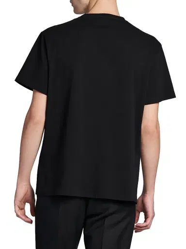 McQueen Men's Floral-Embroidered Logo Crewneck T-Shirt - Black Multi Colour | Thumbnail 5 McQueen Men's Floral-Embroidered Logo Crewneck T-Shirt - Black Multi Colour | Thumbnail 5