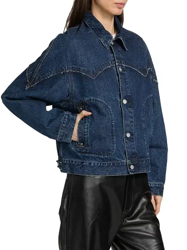 Moussy Vintage Women's Whitman Denim Western Jacket - Blue | Thumbnail 4 Moussy Vintage Women's Whitman Denim Western Jacket - Blue | Thumbnail 4
