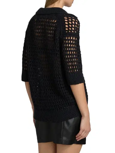 TWP Women's Unspoken Truth Linen-Silk Polo Sweater | Thumbnail 5 TWP Women's Unspoken Truth Linen-Silk Polo Sweater | Thumbnail 5