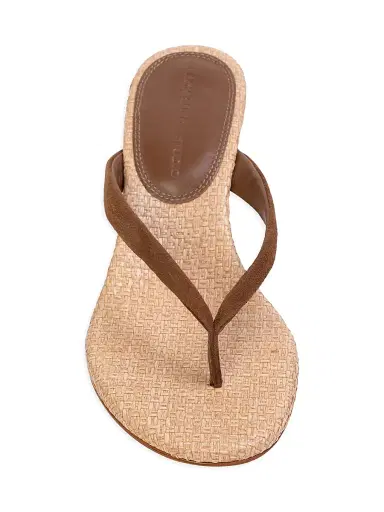 Black Suede Studio Women's Easy 50MM Suede Mule Sandals - Raffia Bourbon Suede | Thumbnail 3 Black Suede Studio Women's Easy 50MM Suede Mule Sandals - Raffia Bourbon Suede | Thumbnail 3