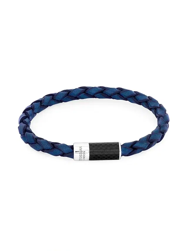 Men's Silver Lobster Mykonos Bracelet - Blue Men's Silver Lobster Mykonos Bracelet - Blue