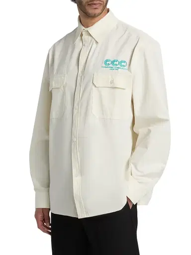 Willy Chavarria Men's Corcoran Oversized Workshirt - Masa - Size Small | Thumbnail 4 Willy Chavarria Men's Corcoran Oversized Workshirt - Masa - Size Small | Thumbnail 4