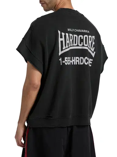Willy Chavarria Men's //'Hardcore//' Muscle T-Shirt - Black - Size Small | Thumbnail 5 Willy Chavarria Men's //'Hardcore//' Muscle T-Shirt - Black - Size Small | Thumbnail 5