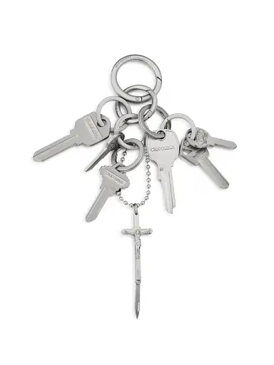 Willy Chavarria Men's Staff Key Fobs - Shiny Nickel | Thumbnail 1 Willy Chavarria Men's Staff Key Fobs - Shiny Nickel | Thumbnail 1