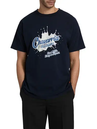 Willy Chavarria Men's Willy Leche Easy T-Shirt - Peacoat | Thumbnail 3 Willy Chavarria Men's Willy Leche Easy T-Shirt - Peacoat | Thumbnail 3