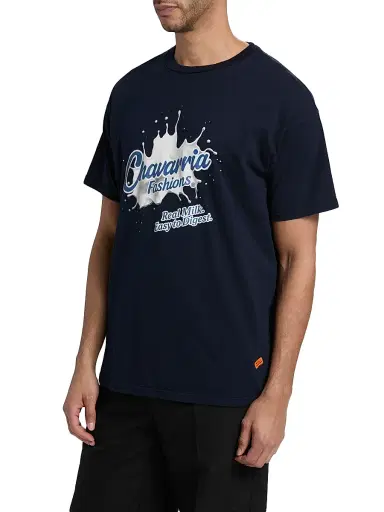 Willy Chavarria Men's Willy Leche Easy T-Shirt - Peacoat | Thumbnail 4 Willy Chavarria Men's Willy Leche Easy T-Shirt - Peacoat | Thumbnail 4