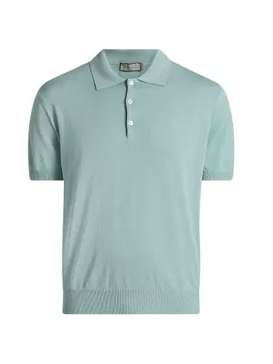 Canali Men's Cotton Knit Polo Shirt | Thumbnail 1 Canali Men's Cotton Knit Polo Shirt | Thumbnail 1