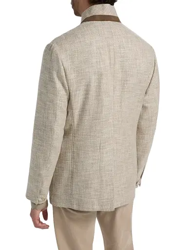 Canali Men's Bruma Textured-Weave Hybrid Patch Jacket - Tan | Thumbnail 5 Canali Men's Bruma Textured-Weave Hybrid Patch Jacket - Tan | Thumbnail 5