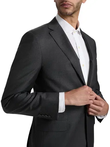 Canali Men's Wool Single-Breasted Suit - Charcoal | Thumbnail 6 Canali Men's Wool Single-Breasted Suit - Charcoal | Thumbnail 6