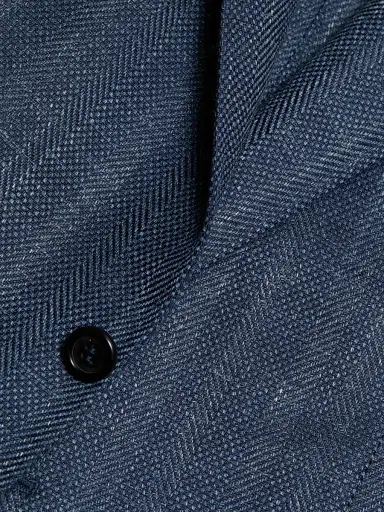 Canali Men's Denim Herringbone Patch Jacket - Blue | Thumbnail 7 Canali Men's Denim Herringbone Patch Jacket - Blue | Thumbnail 7