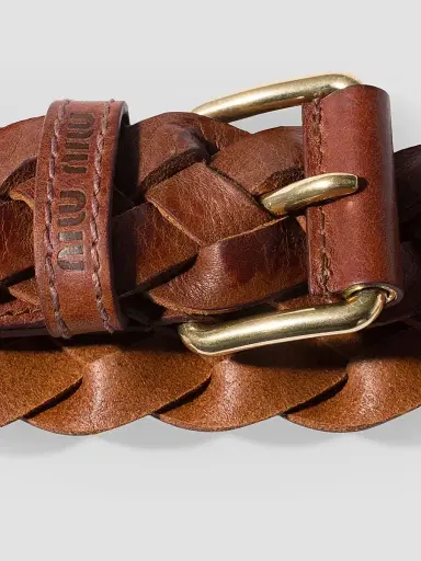 Miu Miu Women's Leather Belt - Dark Brown | Thumbnail 2 Miu Miu Women's Leather Belt - Dark Brown | Thumbnail 2