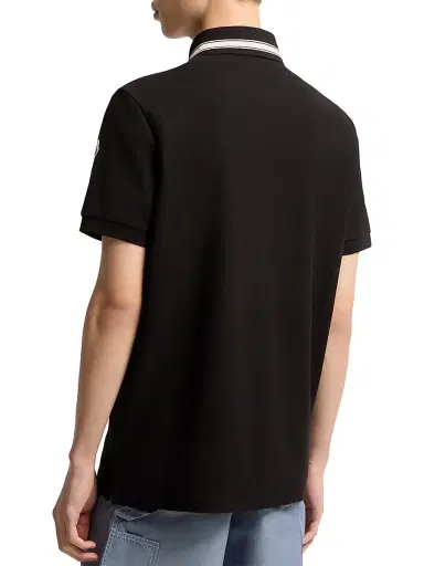Moncler Men's Polo Shirt in Cotton Piquet - Black | Thumbnail 3 Moncler Men's Polo Shirt in Cotton Piquet - Black | Thumbnail 3