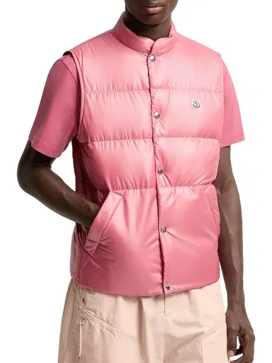 Moncler Men's Restigo Puffer Vest - Bright Pink | Thumbnail 2 Moncler Men's Restigo Puffer Vest - Bright Pink | Thumbnail 2
