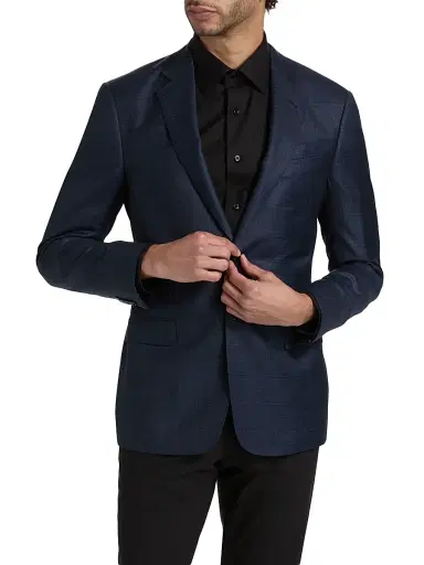 Giorgio Armani Men's Windowpane Wool Sportcoat | Thumbnail 3 Giorgio Armani Men's Windowpane Wool Sportcoat | Thumbnail 3
