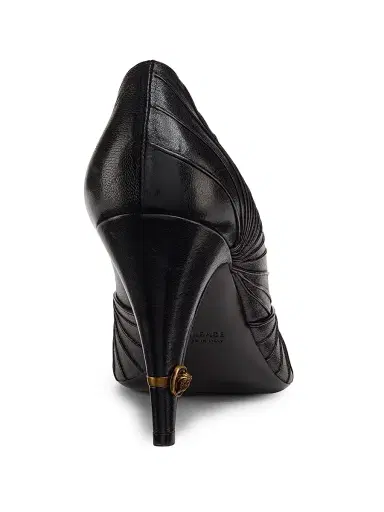 Versace Women's 90MM Seamed Leather Pumps - Black Gold - Size 11 | Thumbnail 3 Versace Women's 90MM Seamed Leather Pumps - Black Gold - Size 11 | Thumbnail 3