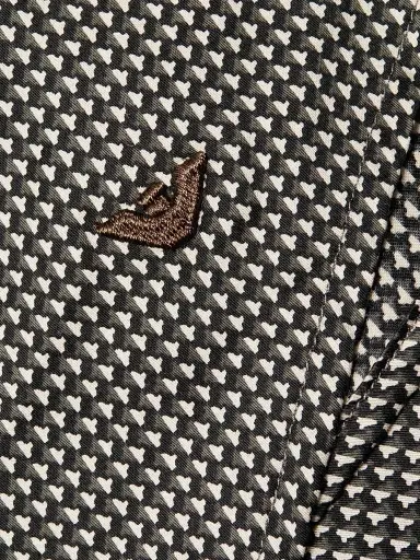 Emporio Armani Men's Birdseye Cotton Satin Sport Shirt - Fancy Birds Eye | Thumbnail 7 Emporio Armani Men's Birdseye Cotton Satin Sport Shirt - Fancy Birds Eye | Thumbnail 7