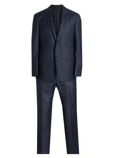 Giorgio Armani Men's Micro Check Windowpane Suit - Charcoal | Thumbnail 1 Giorgio Armani Men's Micro Check Windowpane Suit - Charcoal | Thumbnail 1