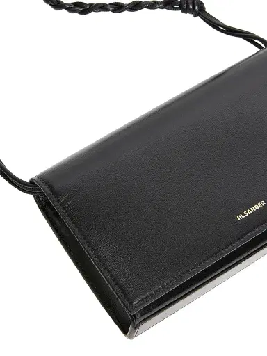 Jil Sander Women's Logo Leather Crossbody Bag - Black | Thumbnail 3 Jil Sander Women's Logo Leather Crossbody Bag - Black | Thumbnail 3
