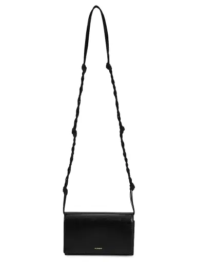 Jil Sander Women's Logo Leather Crossbody Bag - Black | Thumbnail 1 Jil Sander Women's Logo Leather Crossbody Bag - Black | Thumbnail 1