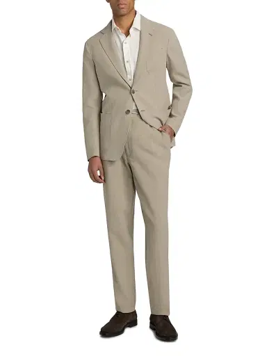 Giorgio Armani Men's Linen Drawstring Pants - Solid Light - Size 40 | Thumbnail 2 Giorgio Armani Men's Linen Drawstring Pants - Solid Light - Size 40 | Thumbnail 2
