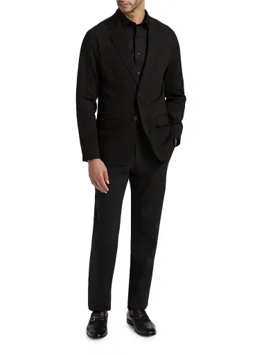 Emporio Armani Men's Horizontal Textured Soft Jacket - Black Beauty | Thumbnail 2 Emporio Armani Men's Horizontal Textured Soft Jacket - Black Beauty | Thumbnail 2