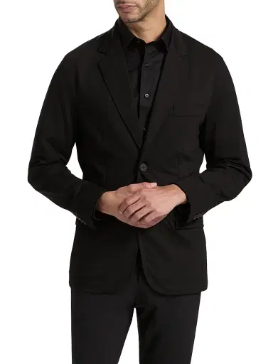 Emporio Armani Men's Horizontal Textured Soft Jacket - Black Beauty | Thumbnail 3 Emporio Armani Men's Horizontal Textured Soft Jacket - Black Beauty | Thumbnail 3
