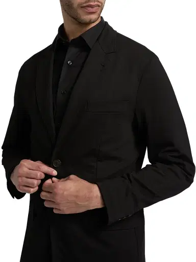 Emporio Armani Men's Horizontal Textured Soft Jacket - Black Beauty | Thumbnail 6 Emporio Armani Men's Horizontal Textured Soft Jacket - Black Beauty | Thumbnail 6