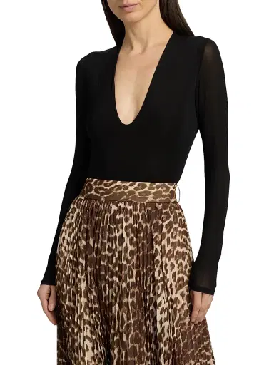 Zimmermann Women's Plunging V-Neck Bodysuit - Black - Size 8 | Thumbnail 3 Zimmermann Women's Plunging V-Neck Bodysuit - Black - Size 8 | Thumbnail 3