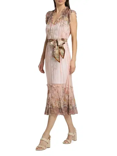 Zimmermann Women's Alchemy Floral Midi-Dress - Pink Paisley | Thumbnail 2 Zimmermann Women's Alchemy Floral Midi-Dress - Pink Paisley | Thumbnail 2