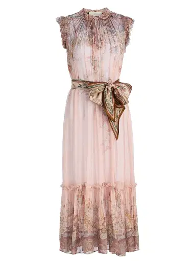 Zimmermann Women's Alchemy Floral Midi-Dress - Pink Paisley | Thumbnail 1 Zimmermann Women's Alchemy Floral Midi-Dress - Pink Paisley | Thumbnail 1