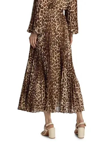 Zimmermann Women's Leopard Sunray Pleated Maxi Skirt | Thumbnail 5 Zimmermann Women's Leopard Sunray Pleated Maxi Skirt | Thumbnail 5