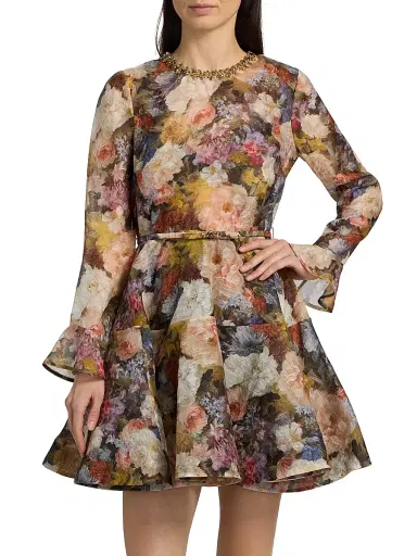 Zimmermann Women's Alchemy Floral Linen-Silk Minidress - Rosette | Thumbnail 3 Zimmermann Women's Alchemy Floral Linen-Silk Minidress - Rosette | Thumbnail 3