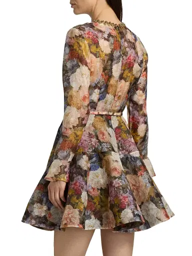 Zimmermann Women's Alchemy Floral Linen-Silk Minidress - Rosette | Thumbnail 5 Zimmermann Women's Alchemy Floral Linen-Silk Minidress - Rosette | Thumbnail 5