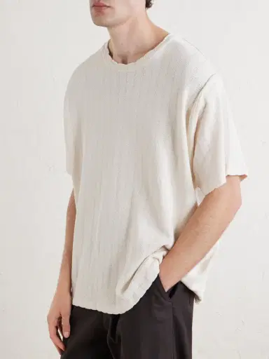 A Kind Of Guise Thuy Pointelle-Knit Cotton and Linen-Blend T-Shirt - Men | Thumbnail 3 A Kind Of Guise Thuy Pointelle-Knit Cotton and Linen-Blend T-Shirt - Men | Thumbnail 3