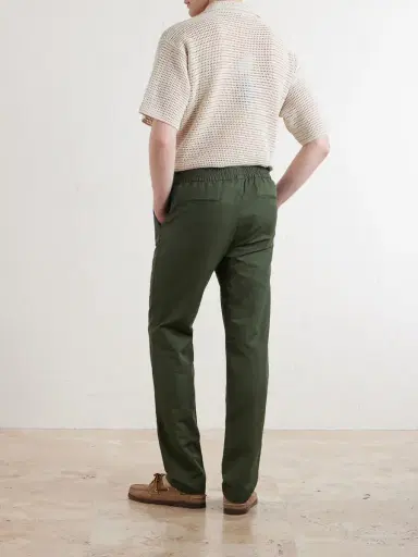 Sunspel Tapered Cotton and Linen-Blend Trousers - Men | Thumbnail 4 Sunspel Tapered Cotton and Linen-Blend Trousers - Men | Thumbnail 4