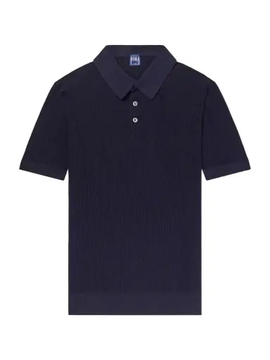 FEDELI Rafael Ribbed Cotton Polo Shirt - Men | Thumbnail 1 FEDELI Rafael Ribbed Cotton Polo Shirt - Men | Thumbnail 1