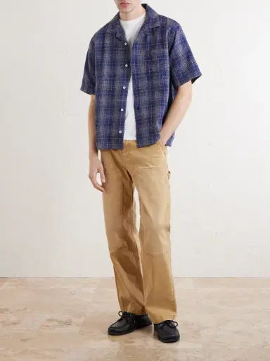 Corridor Camp-Collar Checked Cotton and Linen-Blend Gauze Shirt - Men | Thumbnail 2 Corridor Camp-Collar Checked Cotton and Linen-Blend Gauze Shirt - Men | Thumbnail 2