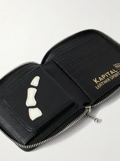 KAPITAL Thumbs-Up Mini Appliquéd Leather Zip-Around Wallet - Men | Thumbnail 4 KAPITAL Thumbs-Up Mini Appliquéd Leather Zip-Around Wallet - Men | Thumbnail 4