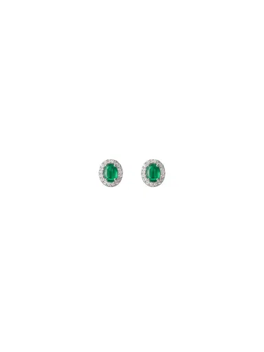 Wish Fine Jewelry 1.75ct Emerald Diamond 18K Gold Halo Stud Earrings | Thumbnail 1 Wish Fine Jewelry 1.75ct Emerald Diamond 18K Gold Halo Stud Earrings | Thumbnail 1