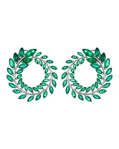Wish Fine Jewelry 8.30ct Emerald 18K Gold Cluster Earrings | Thumbnail 1 Wish Fine Jewelry 8.30ct Emerald 18K Gold Cluster Earrings | Thumbnail 1